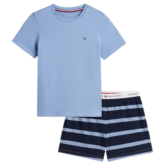 Tommy Hilfiger Pyjamas-set med korta byxor i randigt mönster för barn (Blå) - Image 2
