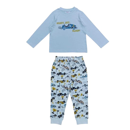 Star Pyjamaset met lange mouwen voor kinderen met auto-motief (Blauw) - Image 1