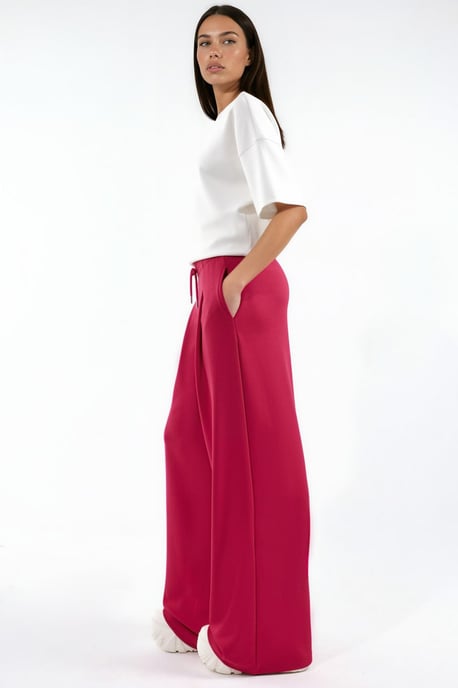 Modal Touch Pleated Wide Leg Pants - Image 2