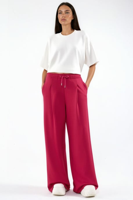 Modal Touch Pleated Wide Leg Pants - Image 4