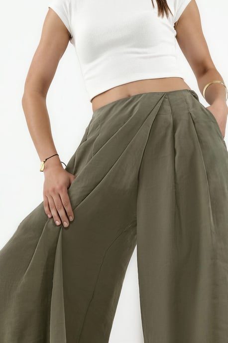Wide Leg Palazzo Modal Pants - Image 4