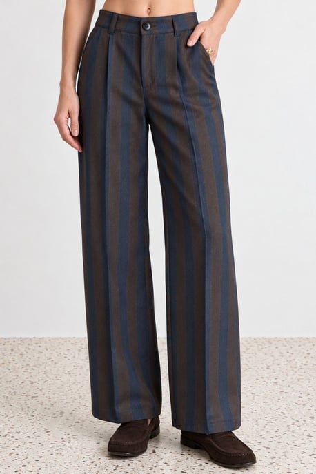Gestreekte broek met rechte pijpen - Image 3