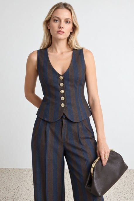 Gestreekte broek met rechte pijpen - Image 6
