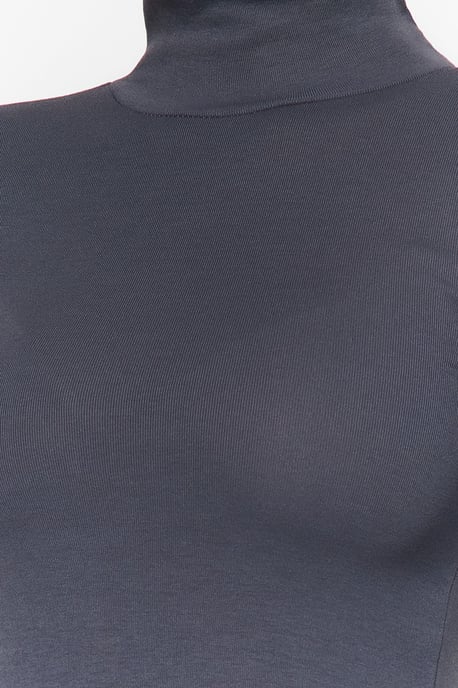 TRENDYOLMİLLA Dames Grijs Effen Lang Getailleerd Blouses - Image 4