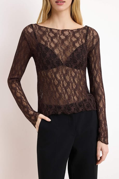TRENDYOLMİLLA Dames Bruin Effen Lang Getailleerd Blouses - Image 2