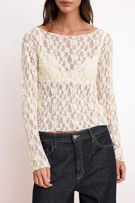 TRENDYOLMİLLA Dames Ecru Effen Lang Getailleerd Blouses - Image 2