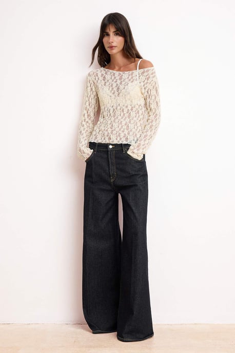 TRENDYOLMİLLA Dames Ecru Effen Lang Getailleerd Blouses - Image 4