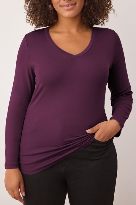 Trendyol Curve Dames Bordeaux Effen Lang Getailleerd Grote maten Blouses - Image 2