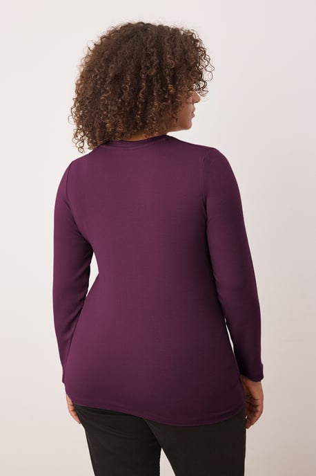 Trendyol Curve Dames Bordeaux Effen Lang Getailleerd Grote maten Blouses - Image 3