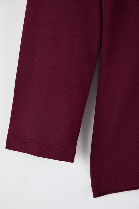 Trendyol Curve Dames Bordeaux Effen Lang Getailleerd Grote maten Blouses - Image 5
