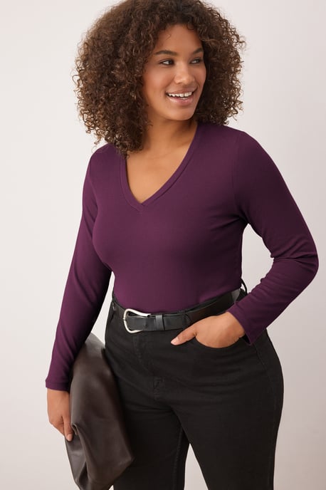 Trendyol Curve Dames Bordeaux Effen Lang Getailleerd Grote maten Blouses - Image 6