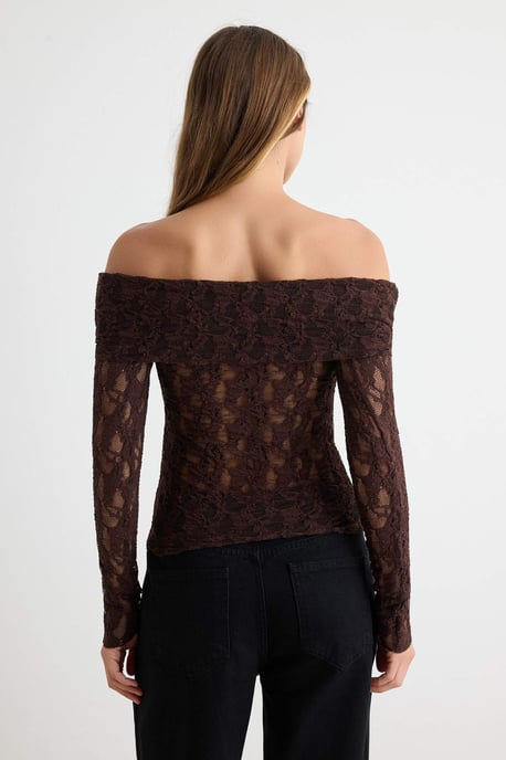 TRENDYOLMİLLA Dames Bruin Effen Lang Getailleerd Blouses - Image 3