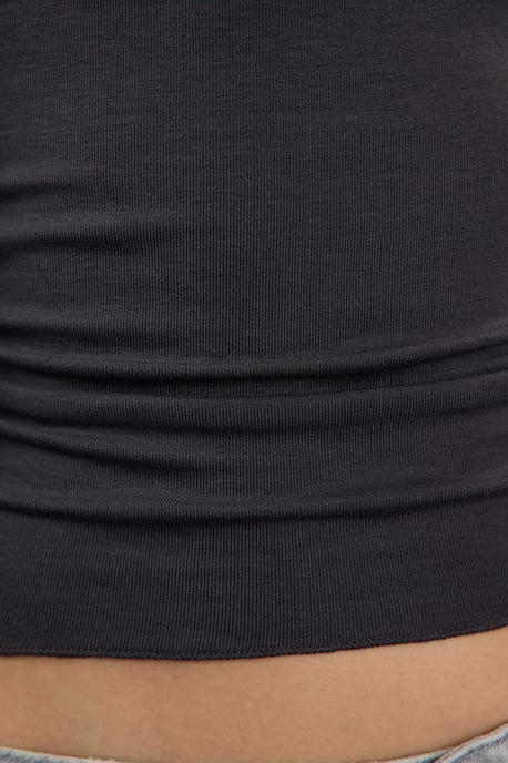 TRENDYOLMİLLA Dames Grijs Effen Lang Getailleerd Blouses - Image 3