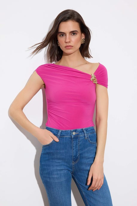 TRENDYOLMİLLA Dames Roze Effen Mouwloos Getailleerd Blouses - Image 1