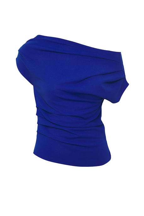 TRENDYOLMİLLA Dames Donkerblauw Effen Kort Regular fit Blouses - Image 5
