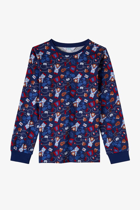 Boys' Style Repeat Cotton Long Sleeve Pajama Set - Image 2