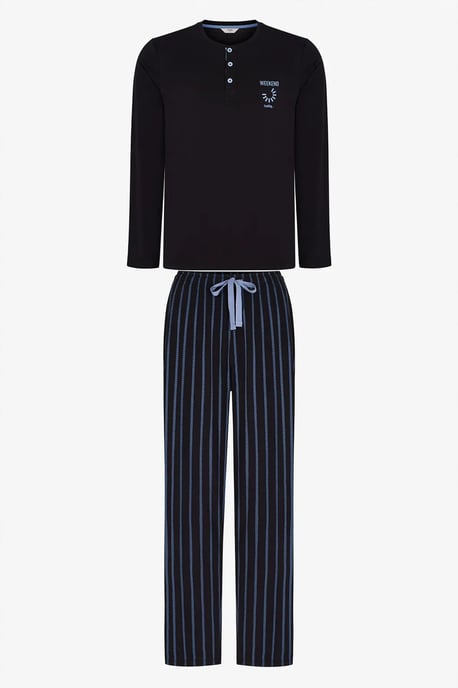 Men's Nightform Striped Long Sleeve Pajama Set - Image 4