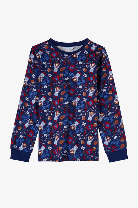 Boys' Style Repeat Cotton Long Sleeve Pajama Set - Image 5