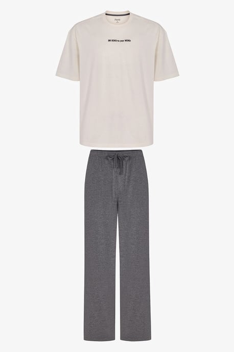 Men's Modern Stone Oversized Short Sleeve Pajama Set - Image 1