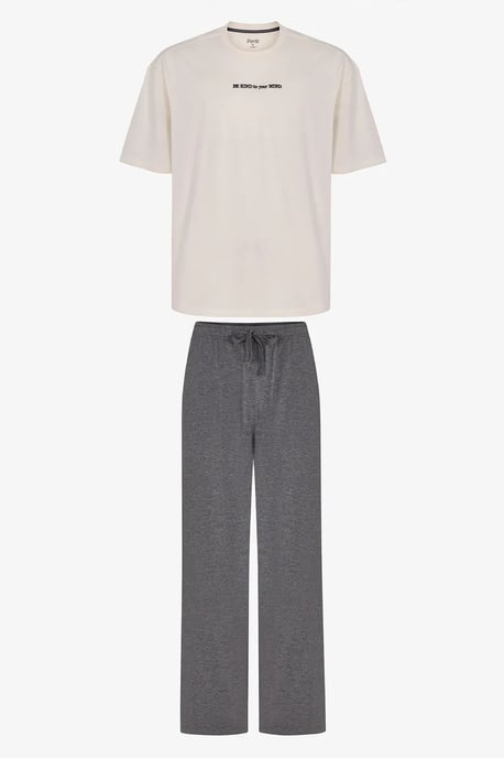 Men's Modern Stone Oversized Short Sleeve Pajama Set - Image 4