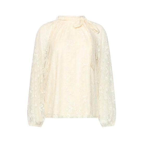 Smashed Lemon Blouse met kanten print en strikhals | - Image 3