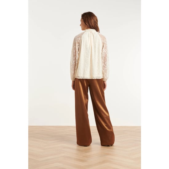 Smashed Lemon Blouse met kanten print en strikhals | - Image 5