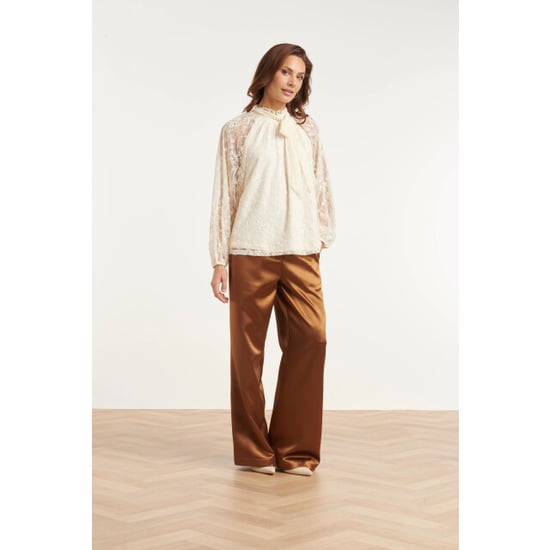 Smashed Lemon Blouse met kanten print en strikhals | - Image 6