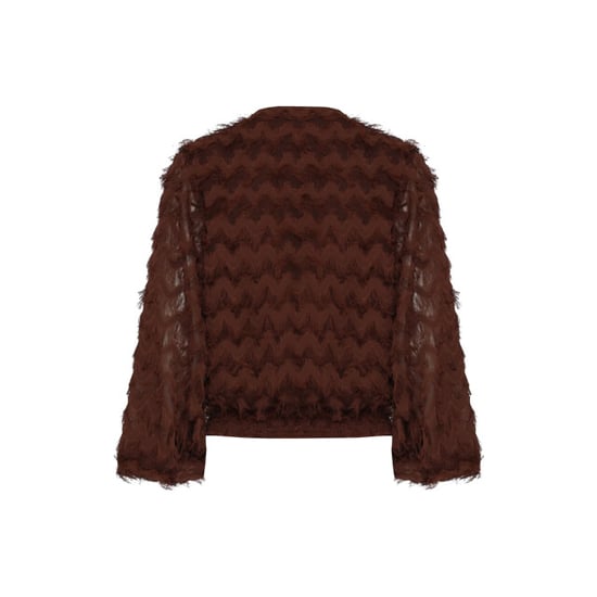 Smashed Lemon Top met v-hals en decoratieve fringe structuur | - Image 3