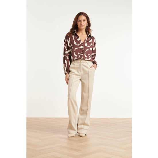 Smashed Lemon Blouse met abstracte print en kraag | - Image 1
