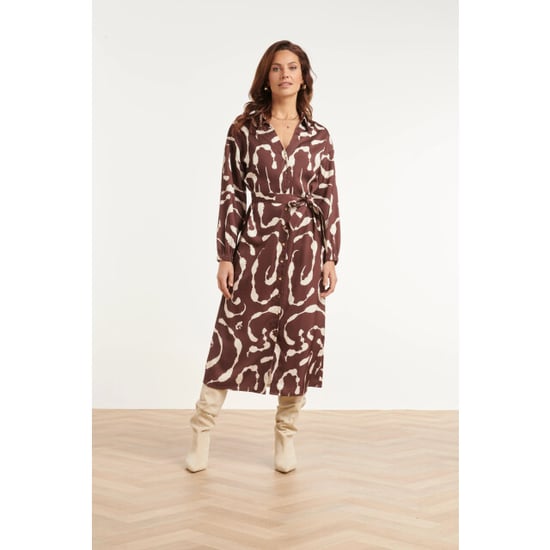 Smashed Lemon Midi blousejurk met abstracte print | - Image 1