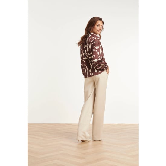 Smashed Lemon Blouse met abstracte print en kraag | - Image 2