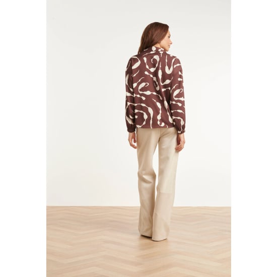 Smashed Lemon Blouse met abstracte print en kraag | - Image 4