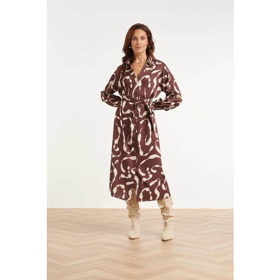 Smashed Lemon Midi blousejurk met abstracte print | - Image 6