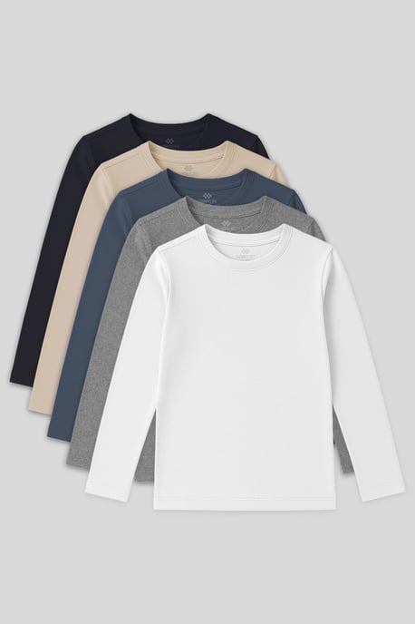 T-shirt met lange mouwen en ronde hals voor kinderen - Image 1