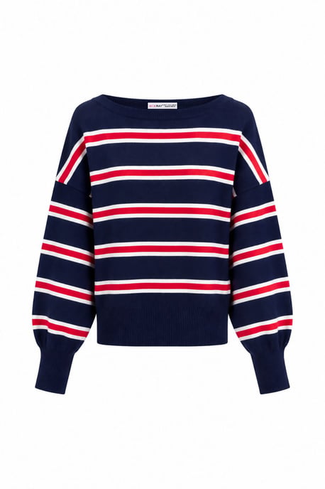 Ribbed Boat Neck Sweater - Image 1