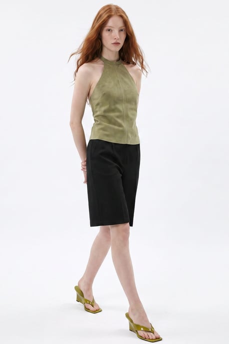 Short met hoge taille, wijde pijpen en tailoringlook - Image 2