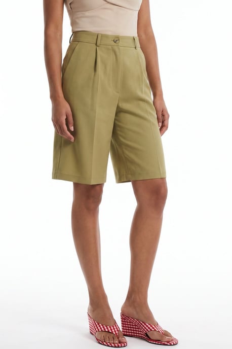Tailored shorts met hoge taille en wijde pijpen - Image 1