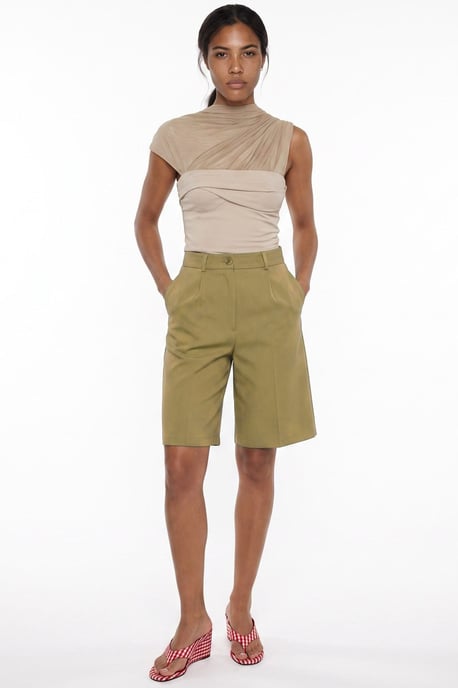 Tailored shorts met hoge taille en wijde pijpen - Image 2