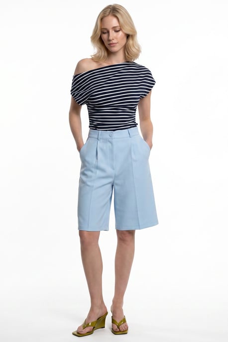 Getailleerde shorts met hoge taille en wijde pijpen - Image 2