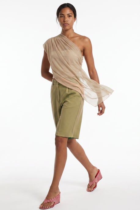 Tailored shorts met hoge taille en wijde pijpen - Image 4