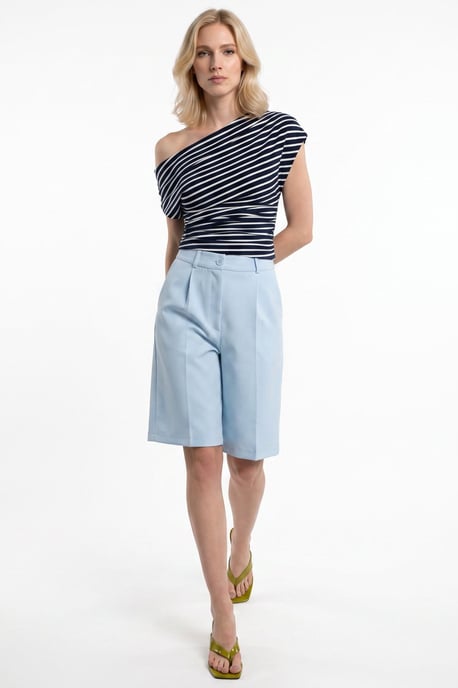 Getailleerde shorts met hoge taille en wijde pijpen - Image 4