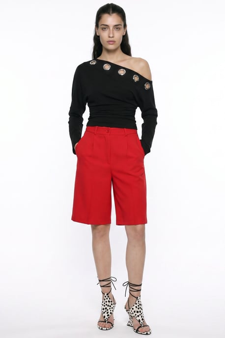 High-Waist Wide-Leg Tailored Shorts - Image 3