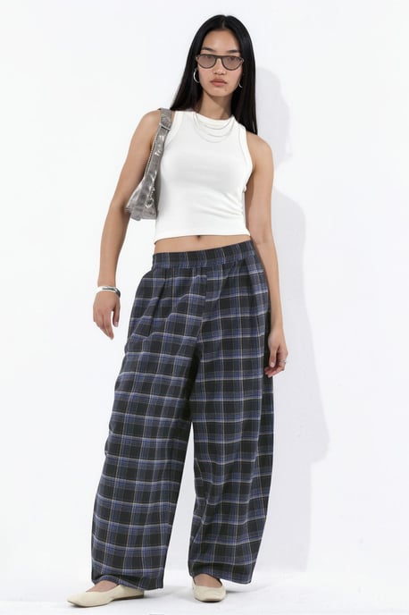 Geruite broek met elastische taille en zakdetail Hiccup - Image 2