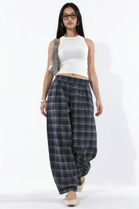 Geruite broek met elastische taille en zakdetail Hiccup - Image 4