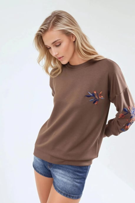 Dames-sweatshirt met ronde hals - Image 1