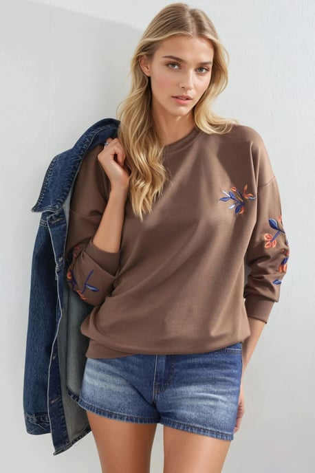 Dames sweater met ronde hals - Image 1