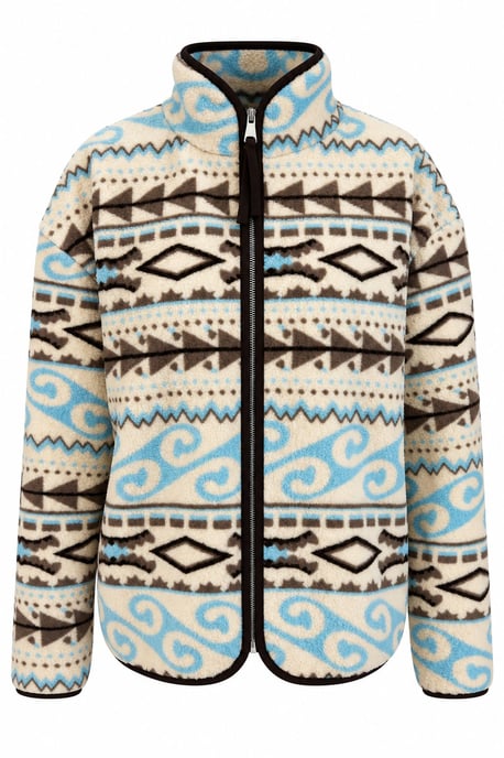 Women's Geometric Zipper Collar Sweatshirt - Image 2