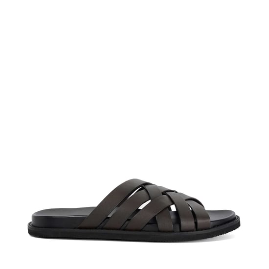 Dune Mens Iddris - Leather Woven Slip-On Sandals - Image 2