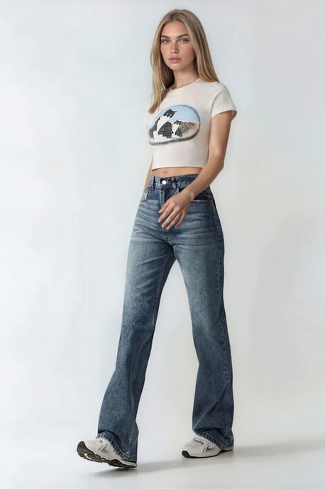 High waist jeans met rechte pijpen - Image 2