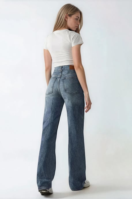 High waist jeans met rechte pijpen - Image 3